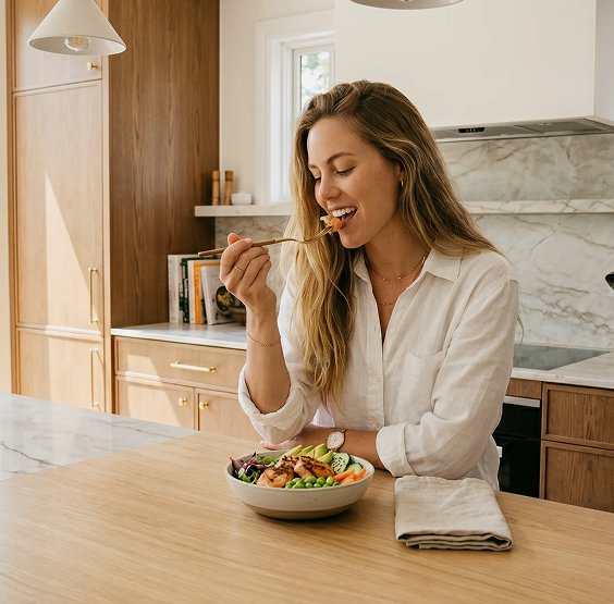 Asian Diet Woman preparing a healthy Asian-inspired meal at home - Asian Diet personalized nutrition plan