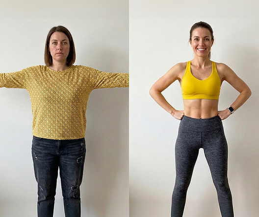 High Diet real user result - Cindy M. aged 42 before and after following a personalized high protein nutrition plan High Diet real user result - Cindy M. aged 42 before and after following a personalized high protein nutrition plan