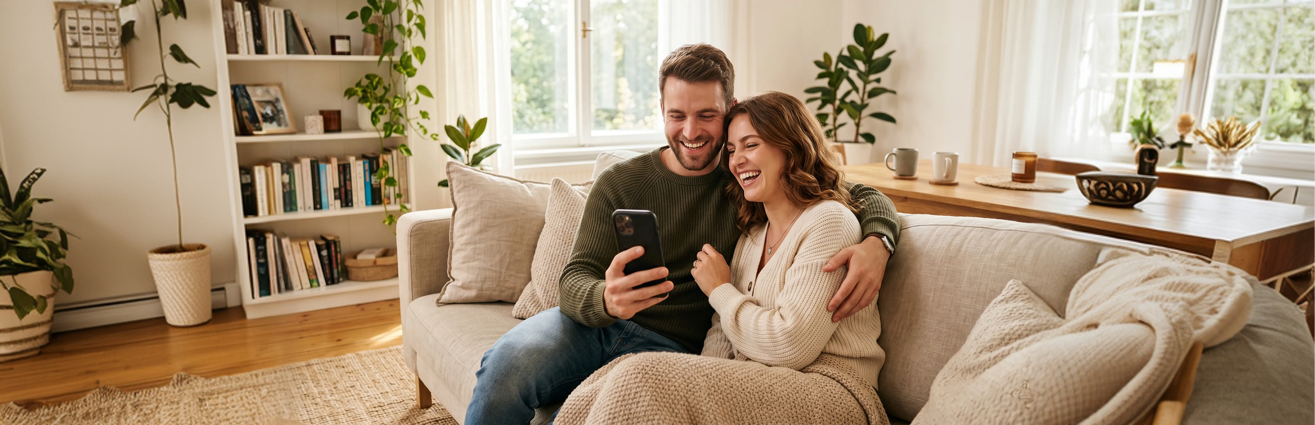 Une femme consulte l'analyse personnalisée de son thème astral et son horoscope quotidien sur son téléphone avec Moongrade