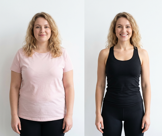 Peptide Diet real user result - Jessica T. aged 29 before and after the personalized peptide meal plan for fat loss and muscle definition Peptide Diet real user result - Jessica T. aged 29 before and after the personalized peptide meal plan for fat loss and muscle definition