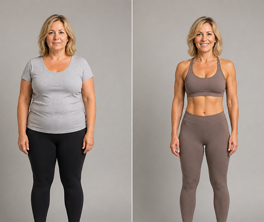Probiotic Diet user Linda S. aged 57 shows her weight loss results after Probiotic Diet personalized probiotic diet plan
